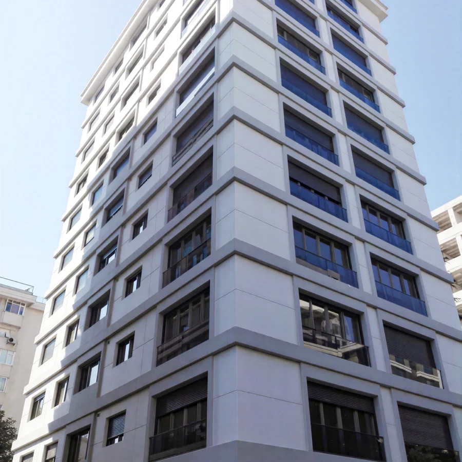 Von İzotim im Rahmen des Projekts „Anı Apartmanı“ durchgeführte Fassadenarbeiten