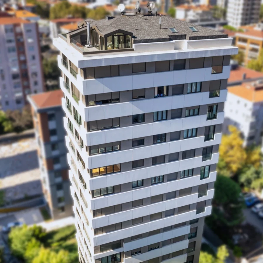 İzotim tarafından Şeyda 13 Apartmanı projesinde yapılan dış cephe uygulamaları